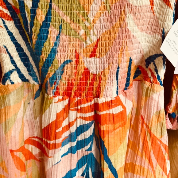 GUESS Multi Cotton Blend Printed A-Line Dress Size M - Picture 12 of 17
